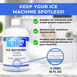 Power Made Ice Machine Cleaner & Descaler 16 fl oz 4 Uses | Nickel Safe Ice Maker Cleaner, Crystal Clear Descaling solution | Compatible