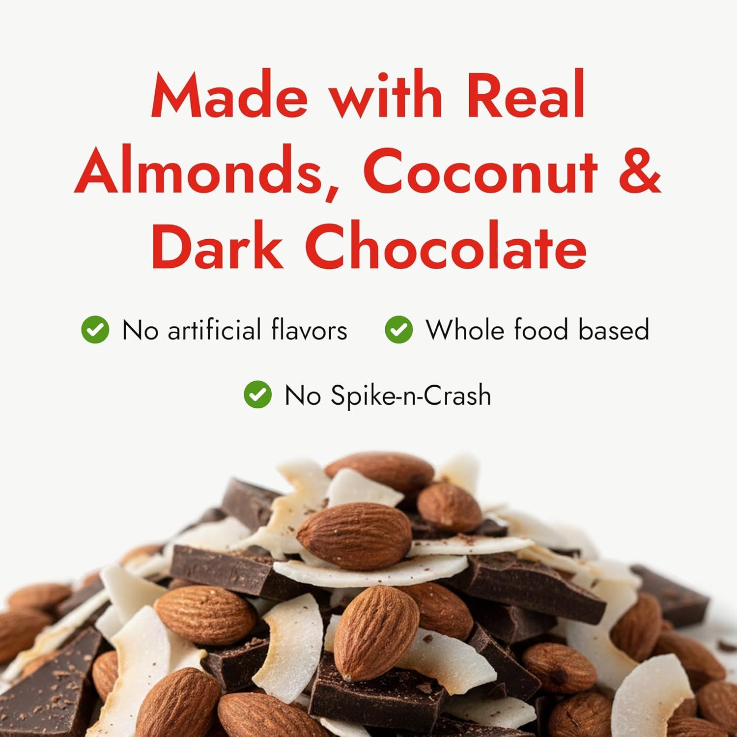 Happy Wholesome Almond Coconut Chocolate Protein Balls, 10 Count, 7.05oz Bag, 8g Protein per Serving, Individually Wrapped, Gluten Free Snack