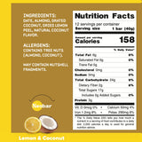 NEOBAR Lemon Coconut Plant-Based Vegan Snack Bars, Gluten Free Dairy Free Snacks, No Added Sugar, No Preservatives, Non-GMO | 12 Count