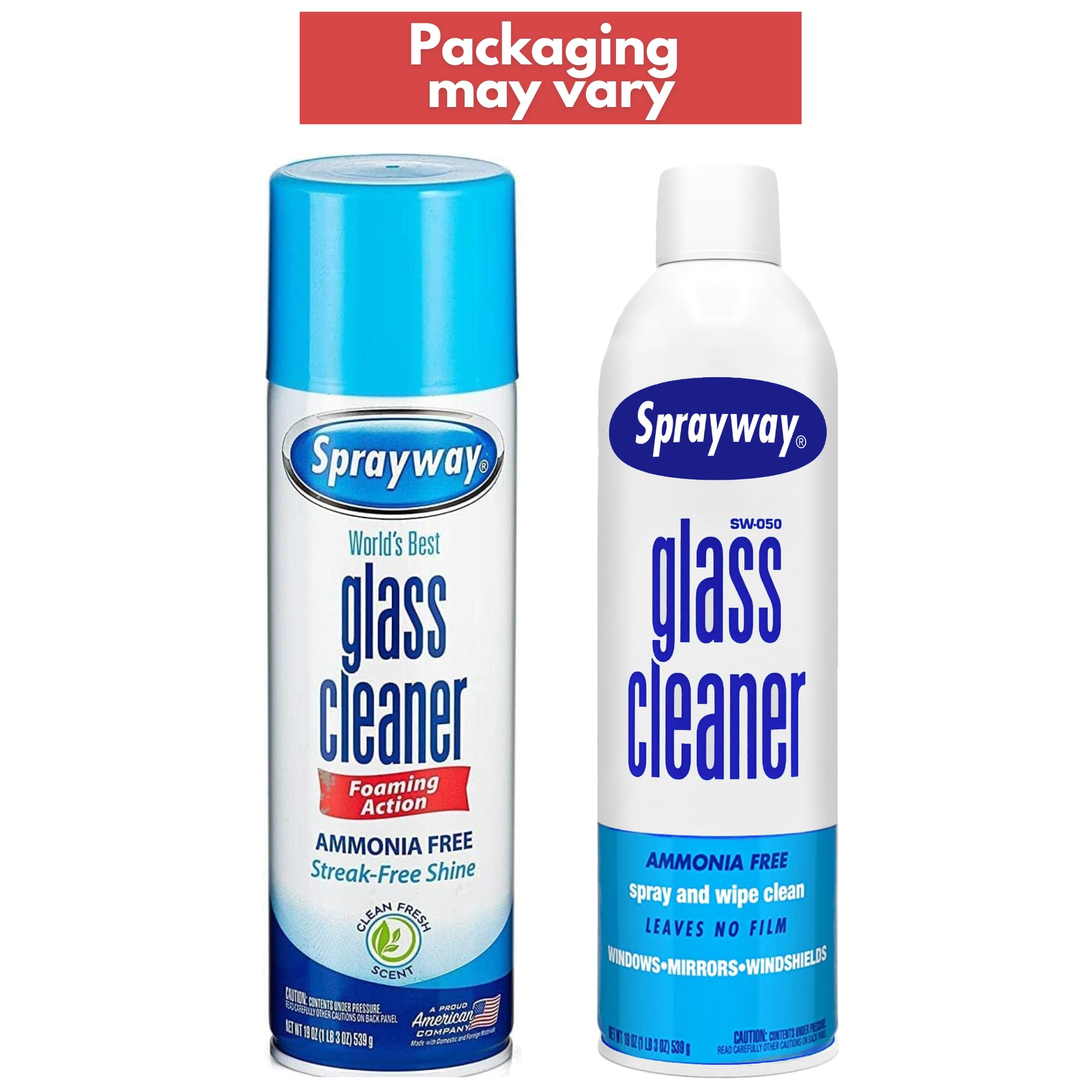 Sprayway 443331 Ammonia Free Glass Cleaner, 19 Oz. (4-Pack) (Packaging May Vary) (4 Case)