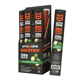 MTN OPS Big Stick High Protein Meat Sticks - 20g Protein, 10% Collagen - Jalapeño Pepper Jack Flavor - Individually Wrapped Beef Snacks - 10 Count