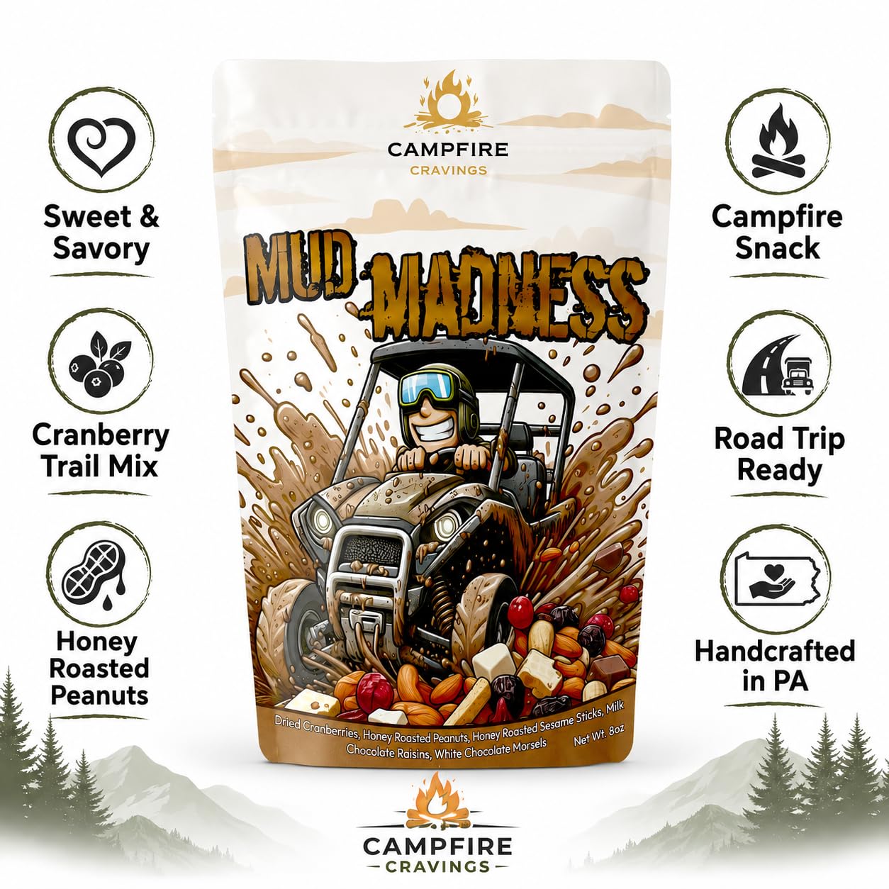 Campfire Cravings MUD MADNESS Trail Mix 4-Pack - Adventure Driven Snack Mix