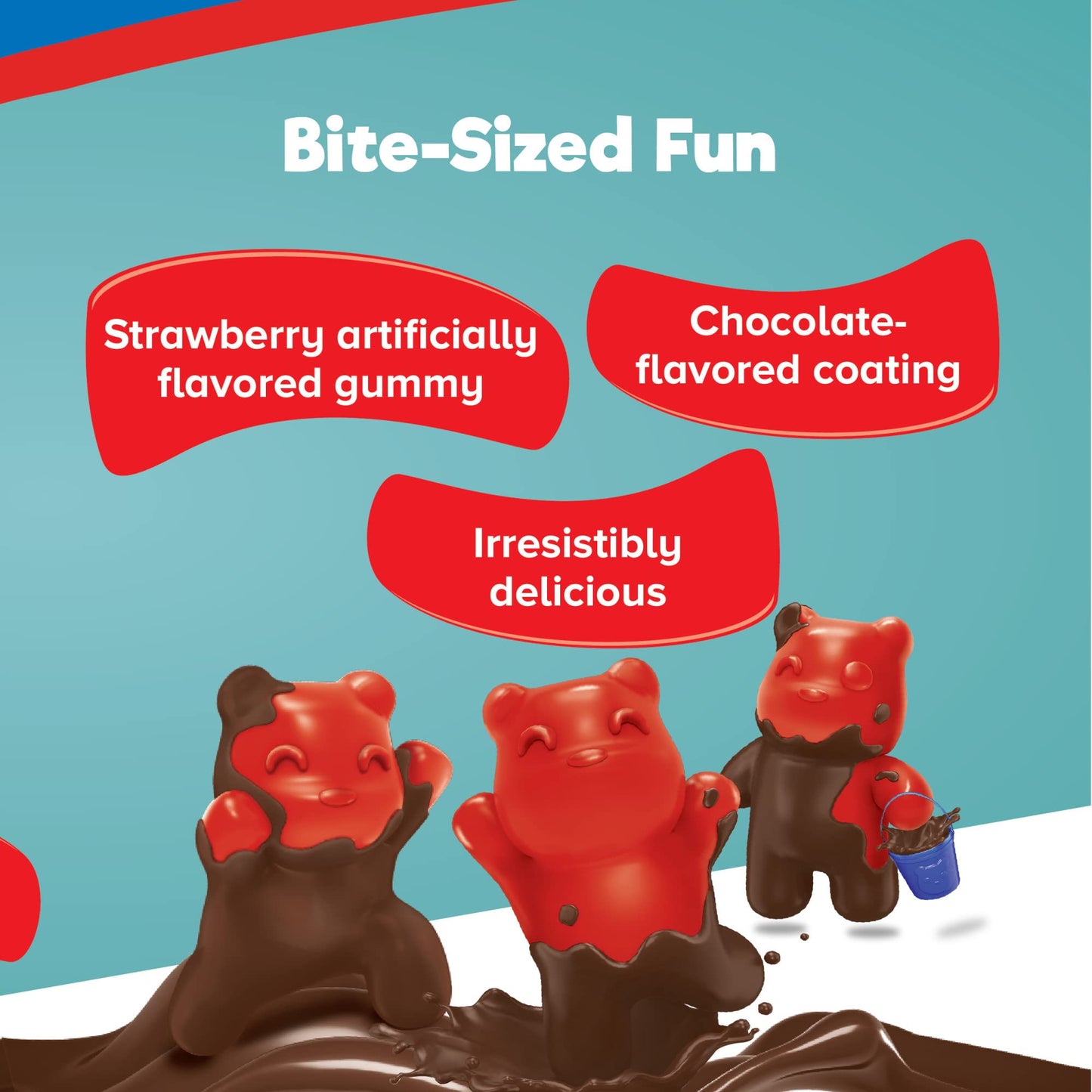 Ricolino Panditas Choco, Little Panda Gummy Bears Candy Pack, Strawberry Artificially Flavored with Chocolate Flavored Coating, 8 Individually Wrapped