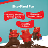 Ricolino Panditas Choco, Little Panda Gummy Bears Candy Pack, Strawberry Artificially Flavored with Chocolate Flavored Coating, 8 Individually Wrapped