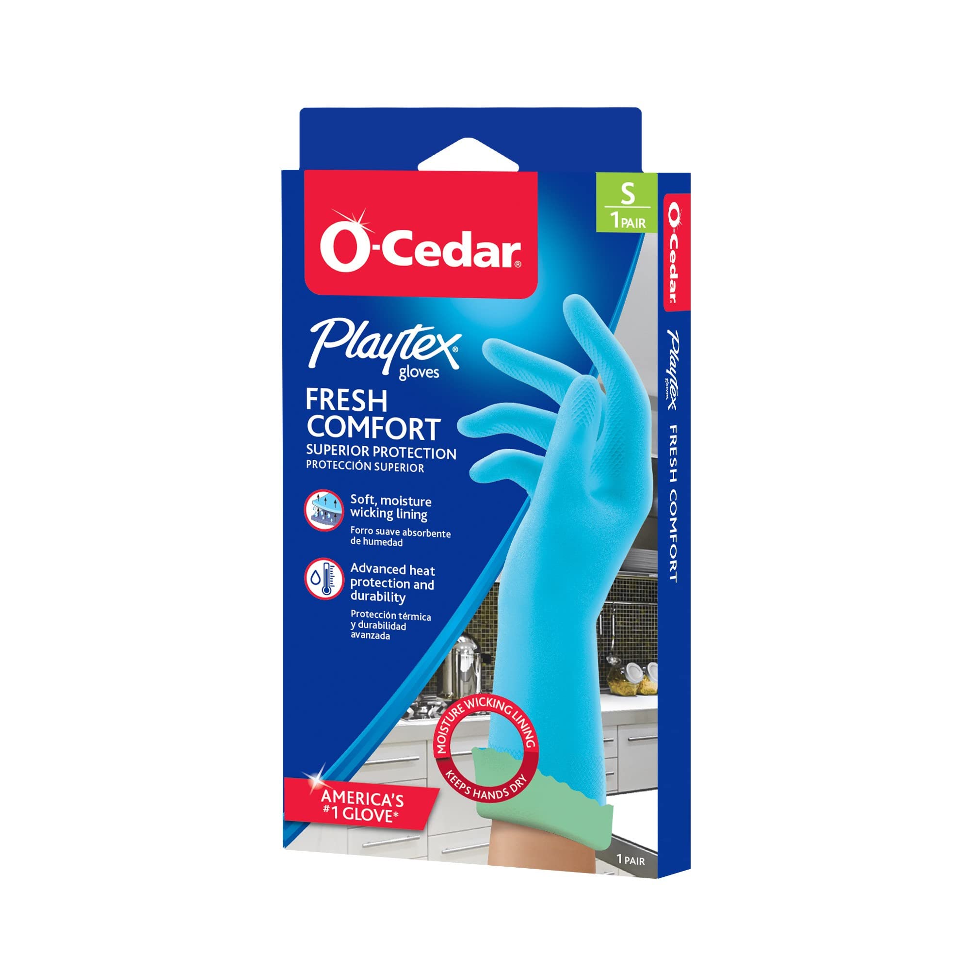 PLAYTEX Fresh Comfort Small Cleaning Gloves, 1 Count (Pack of 6)