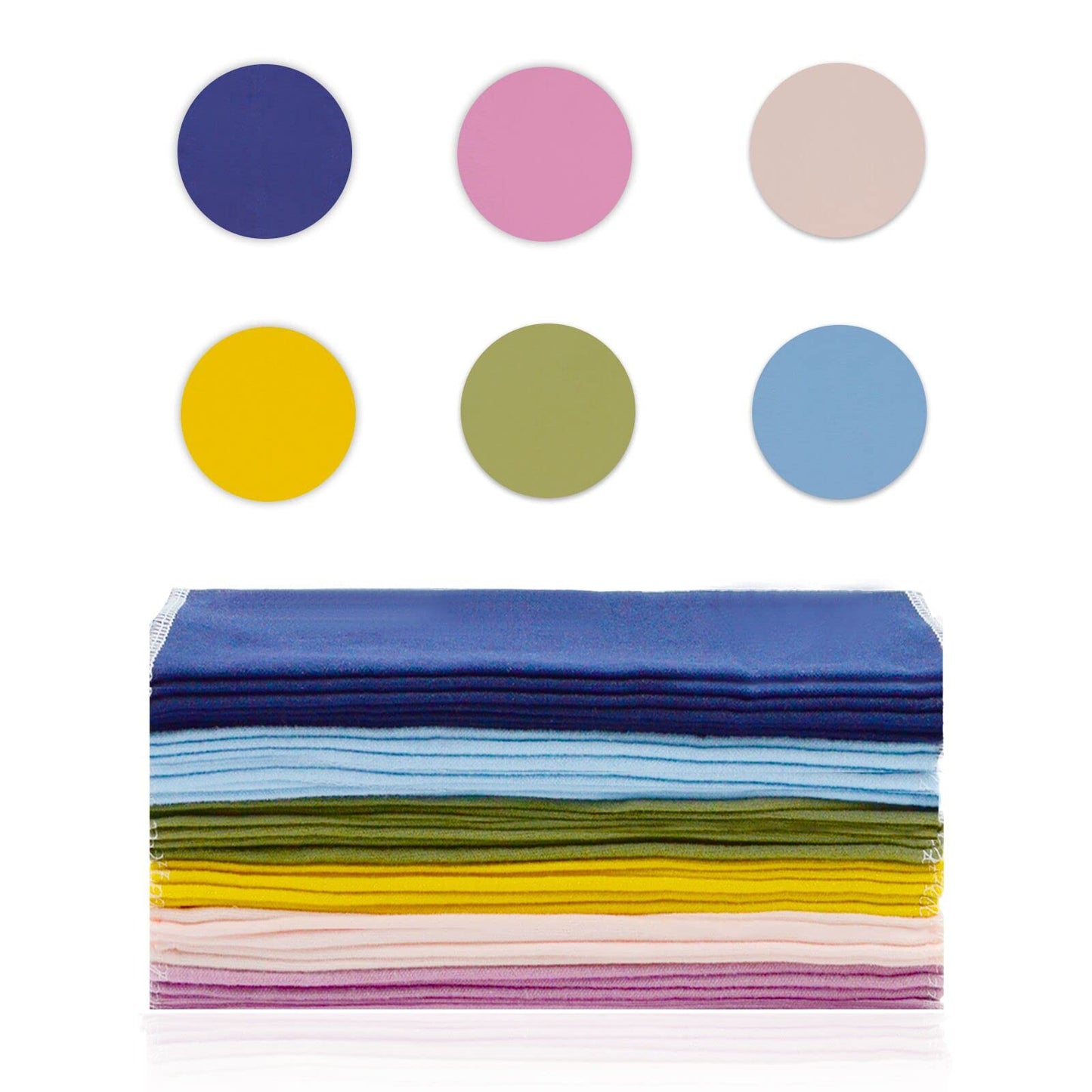 Reusable 100% Cotton Cloth Napkins - 30 Pack 10'' X 10'' Zero Waste Eco Friendly Paperless Towels, Solid color