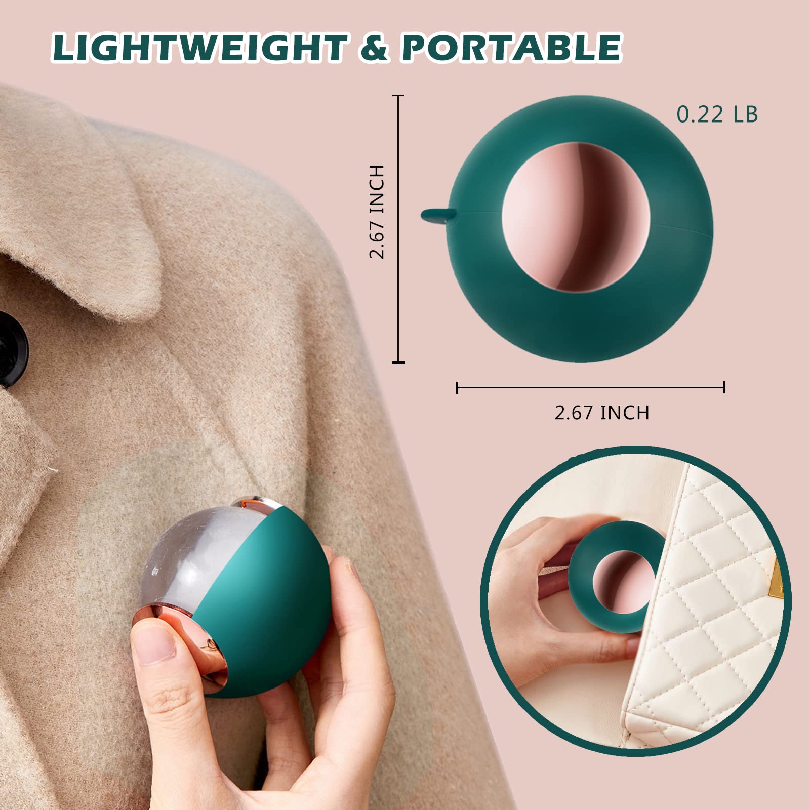 Washable Reusable Gel Lint Roller for Pet Hair, Extra Sticky Portable Dog Cat Pet Hair Remover Lint Ball Roller Mini Lint Removal Tool, Lint Roller