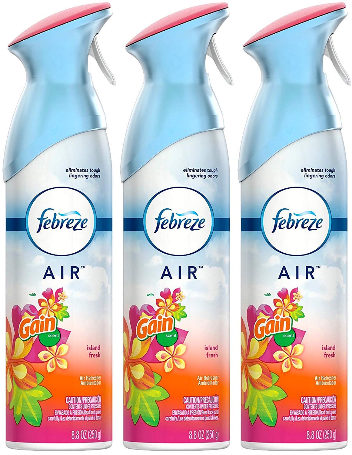 Febreze Air Freshener Spray - Gain Island Fresh - Net Wt. 8.8 OZ (250 g) Per Bottle - Pack of 3 Bottles