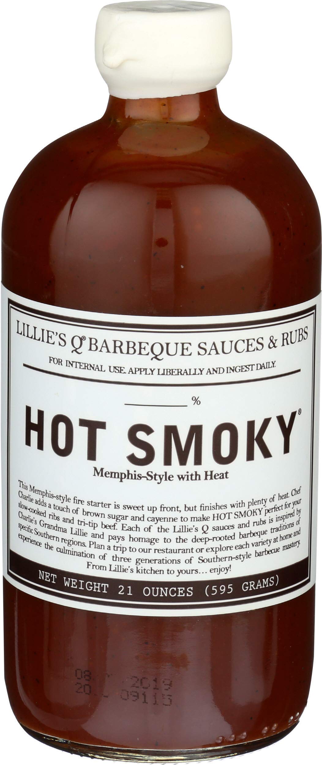 Lillie’s Q - Hot Smoky Barbeque Sauce, Gourmet BBQ Sauce, Sweet Brown Sugar BBQ Sauce with Spicy Cayenne, Mild Smoky Flavor, Premium Ingredients, Made