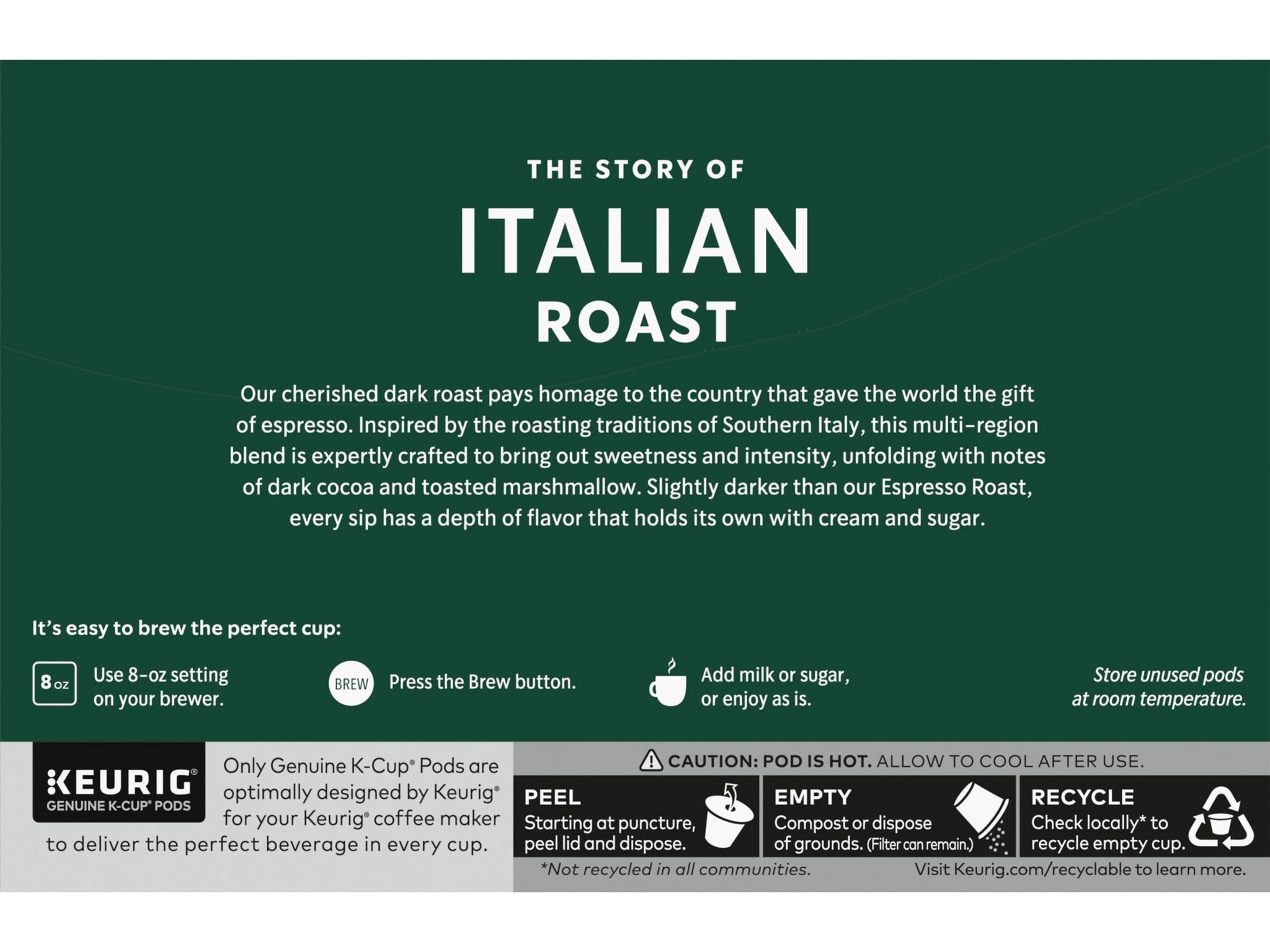 Starbucks Coffee K-Cup Pods, Italian Roast Coffee, Dark Roast, 100% Ground Arabica Coffee, Keurig Genuine K-Cup Pods, 10 CT K-Cups Per Box (Pack of 2