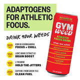 GYM WEED Athletic Focus Drink with KSM-66 Ashwagandha, Lion's Mane Mushroom, L-Theanine, 200mg Green Tea Caffeine with Natural Sweeteners Watermelon