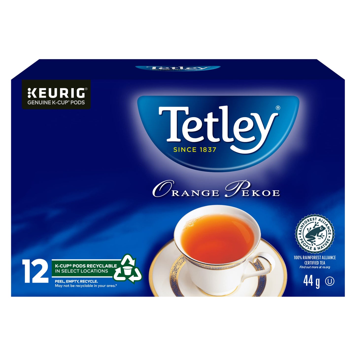 Tetley Tea Orange Pekoe K cup, 12ct, (Imported from Canada)