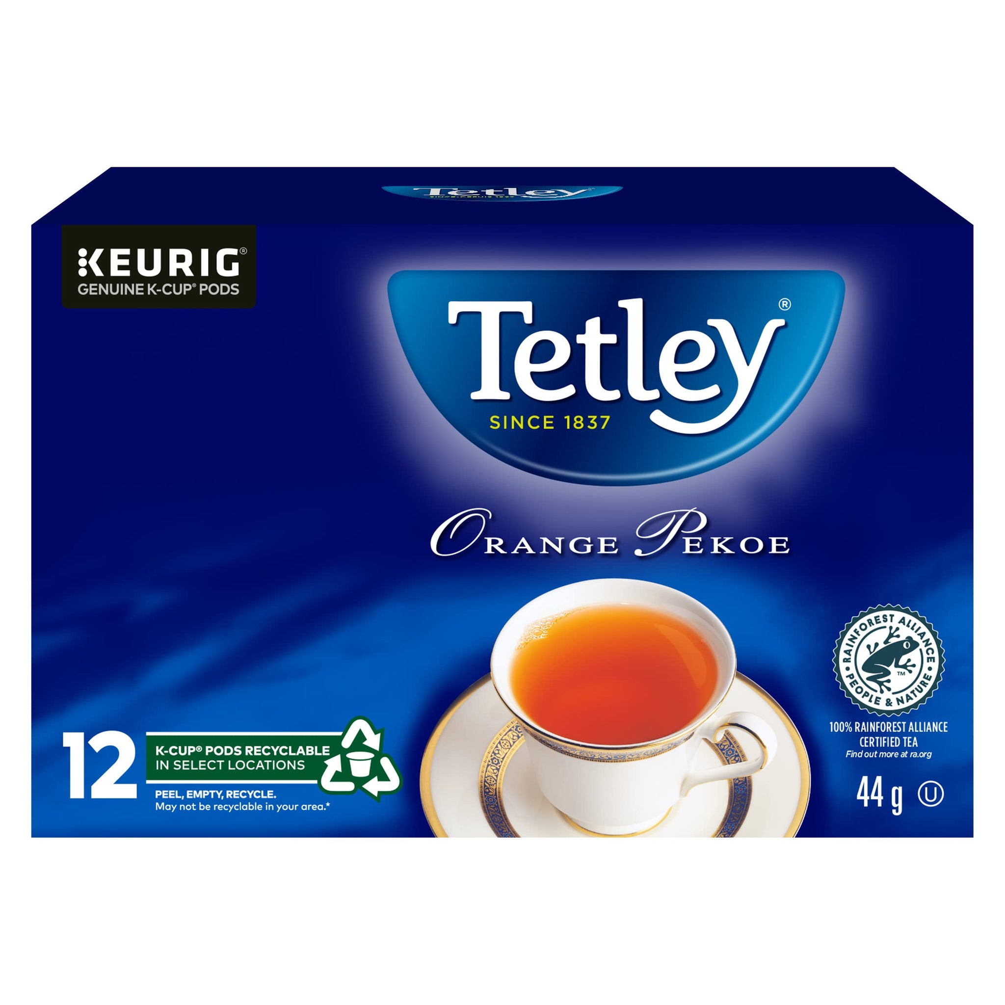 Tetley Tea Orange Pekoe K cup, 12ct, (Imported from Canada)