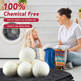 100% New Zealand Wool Dryer Balls XL Size - 6 Pack, Organic & Chemical-Free Fabric Softener, Baby Safe & Hypoallergenic, Reduces Static, Wrinkles