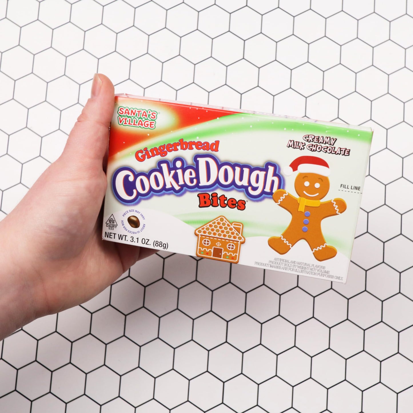 Christmas Gingerbread Cookie Dough Bites, Stocking Stuffer Candy Boxes, 3.1 Ounces (Pack of 3)