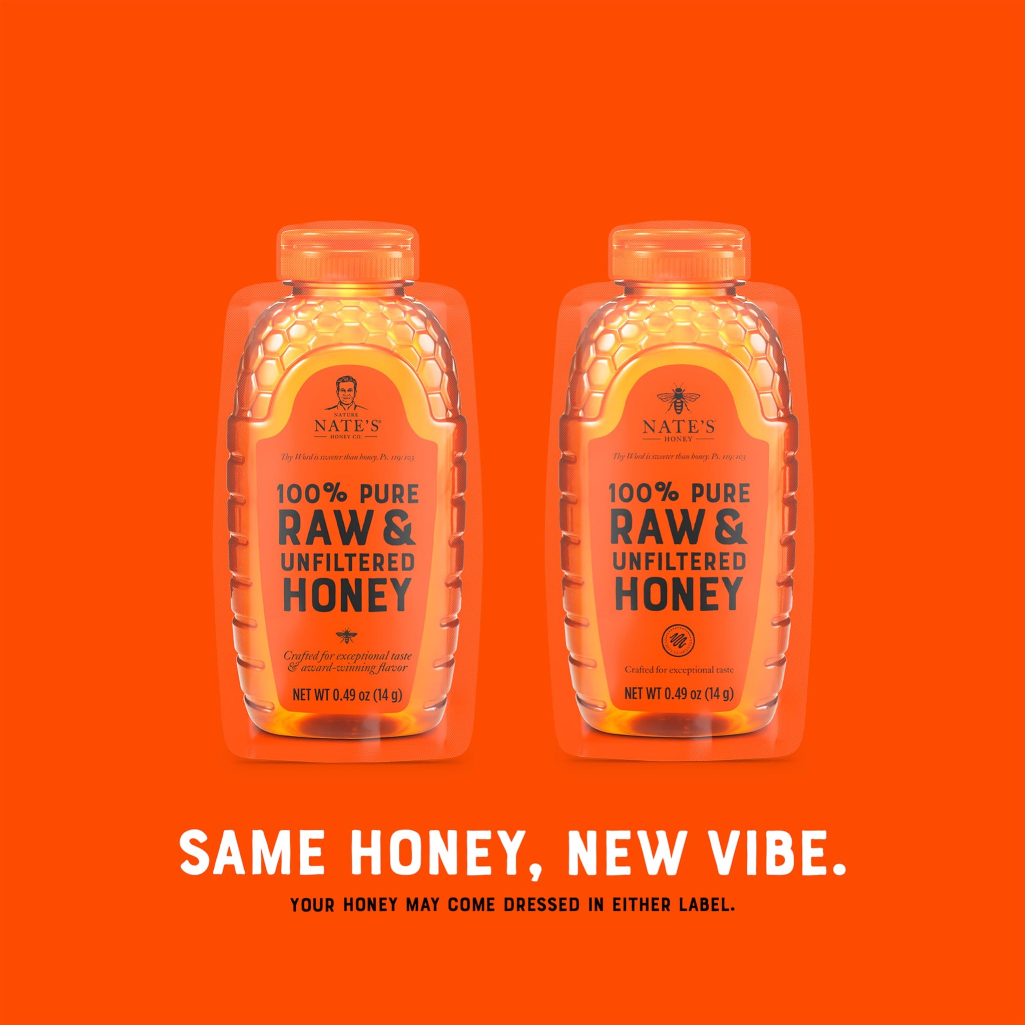Nate's Honey Minis - Single-Serve 100% Pure, Raw & Unfiltered Honey - 0.49oz Packets, 20ct box