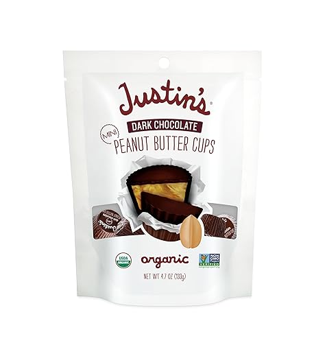 Justin's, Peanut Butter Cups Dark Chocolate Mini Organic, 4.7 Ounce
