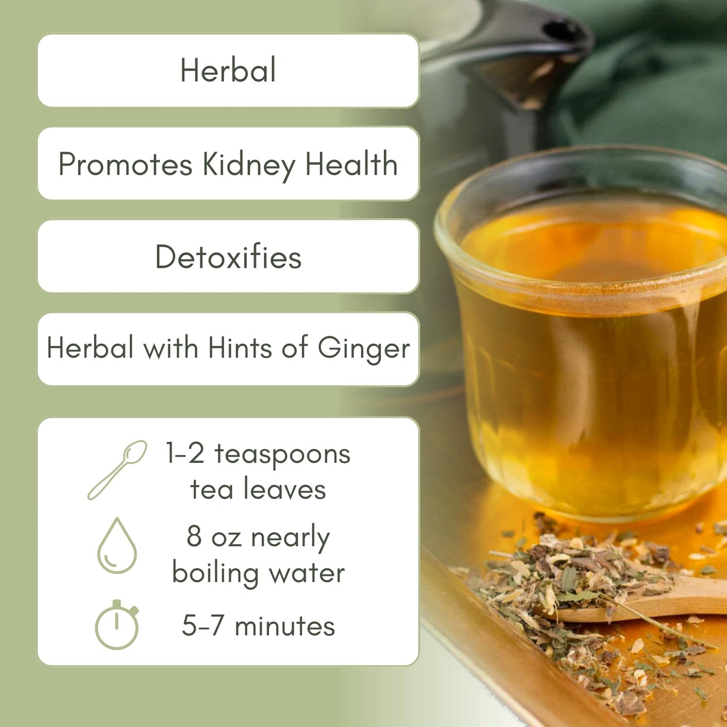 Organic Kidney Cleanse Herbal Tea - 2oz Bag (Approx. 30 Servings) | Full Leaf Tea Co.