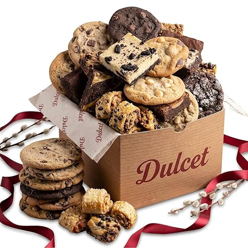 Dulcet Gourmet Cookie & Brownie Gift Basket - Freshly-Baked Bakery Gift Box with Gourmet Treats Assortment - Delicious Baked Treats for Gifting, Movie