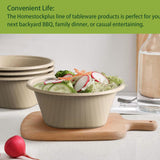 Homestockplus Large Disposable Bowl - Heavy Duty Paper Bowls - Made from Sugarcane and Bamboo Fiber, Microwave Safe - 48 Oz Paper Bowls for Soup
