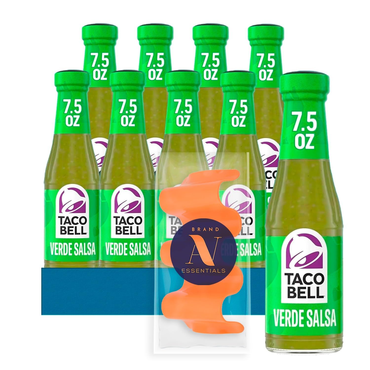 Taco Bell - Lavinia Essentials Bundle: 8-Pack of Green Sauce, 7.5 oz Glass Bottle + 1 Utility Prop.