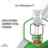 QwikProducts QwikDescaler + Concentrated Descaler Solution, Tankless Water Heater Descaling Solvent for Heat Exchanger, Quickly Dissolves Scale, Lime