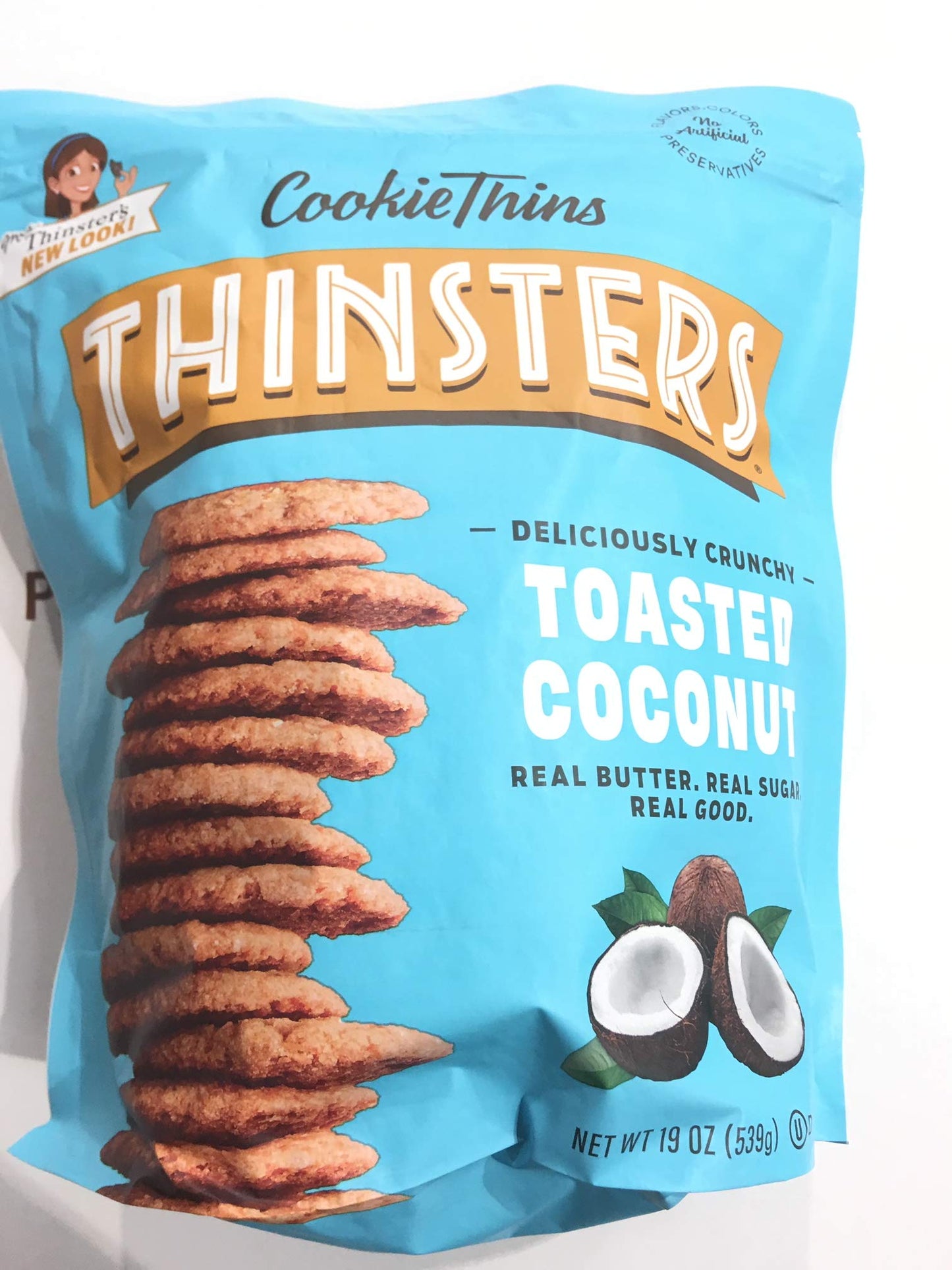 Mrs Thinster's Cookie thins Toasted coconut 19oz NON GMO