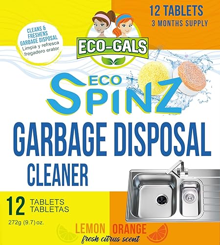 ECO-GALS Eco Spinz Garbage Disposal Soap for Cleaning Kitchen Sinks and Drains 6 ct. Lemon & 6 ct. Orange Citrus Scent