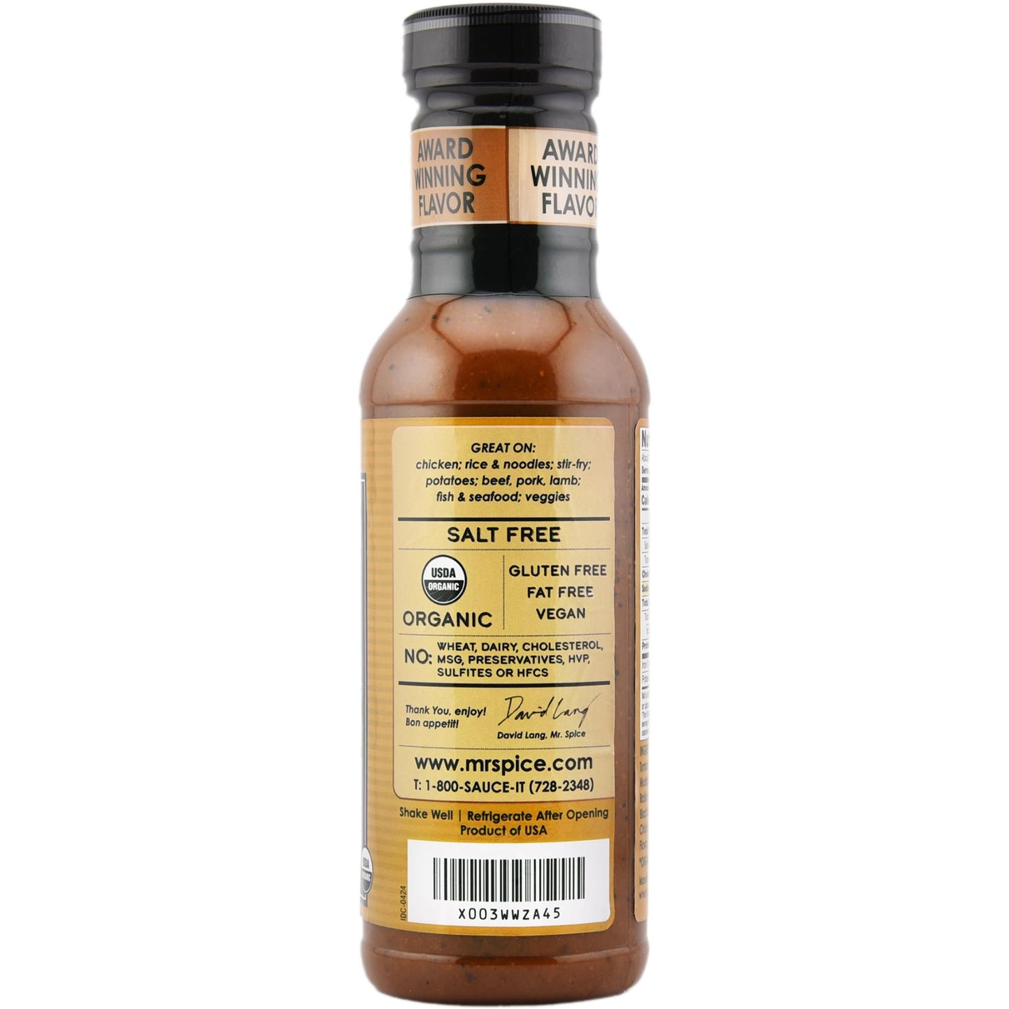 Mr. Spice Organic Indian Curry Sauce, Salt Free Curry Sauce (0mg/serv), Gluten Free, Low Sodium Sauces for Marinade, Simmer, Skillet & Air Fryer, No