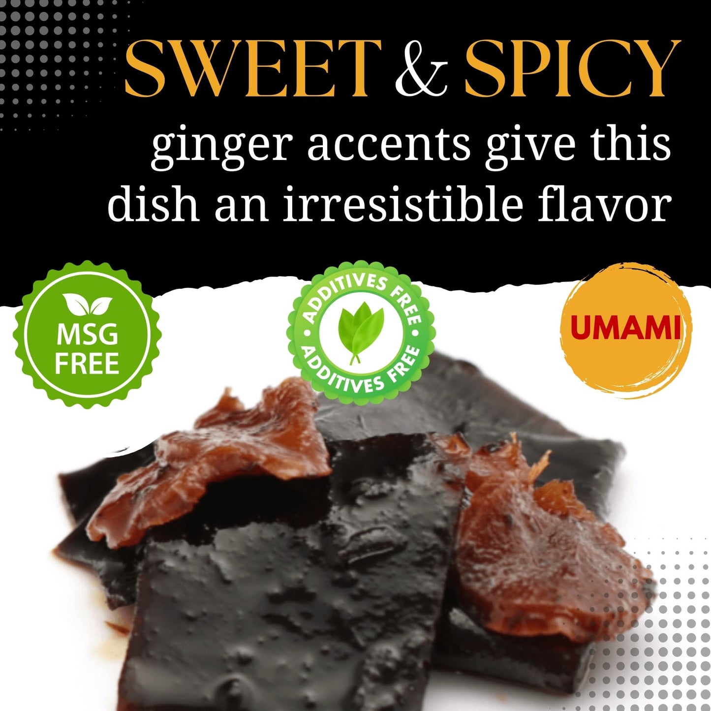 Kombu with Ginger Tsukudani, Natural Umami, Kombu from Hokkaido, Made in Japan | No MSG, No preservatives, No additives, Non-GMO | 3.5oz (100g) by SUI