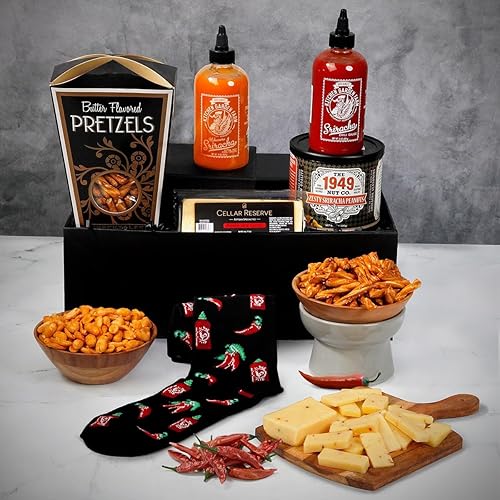 Caliente! Hot Sauce Spicy Snack Basket - Hot Sauce Gift Set