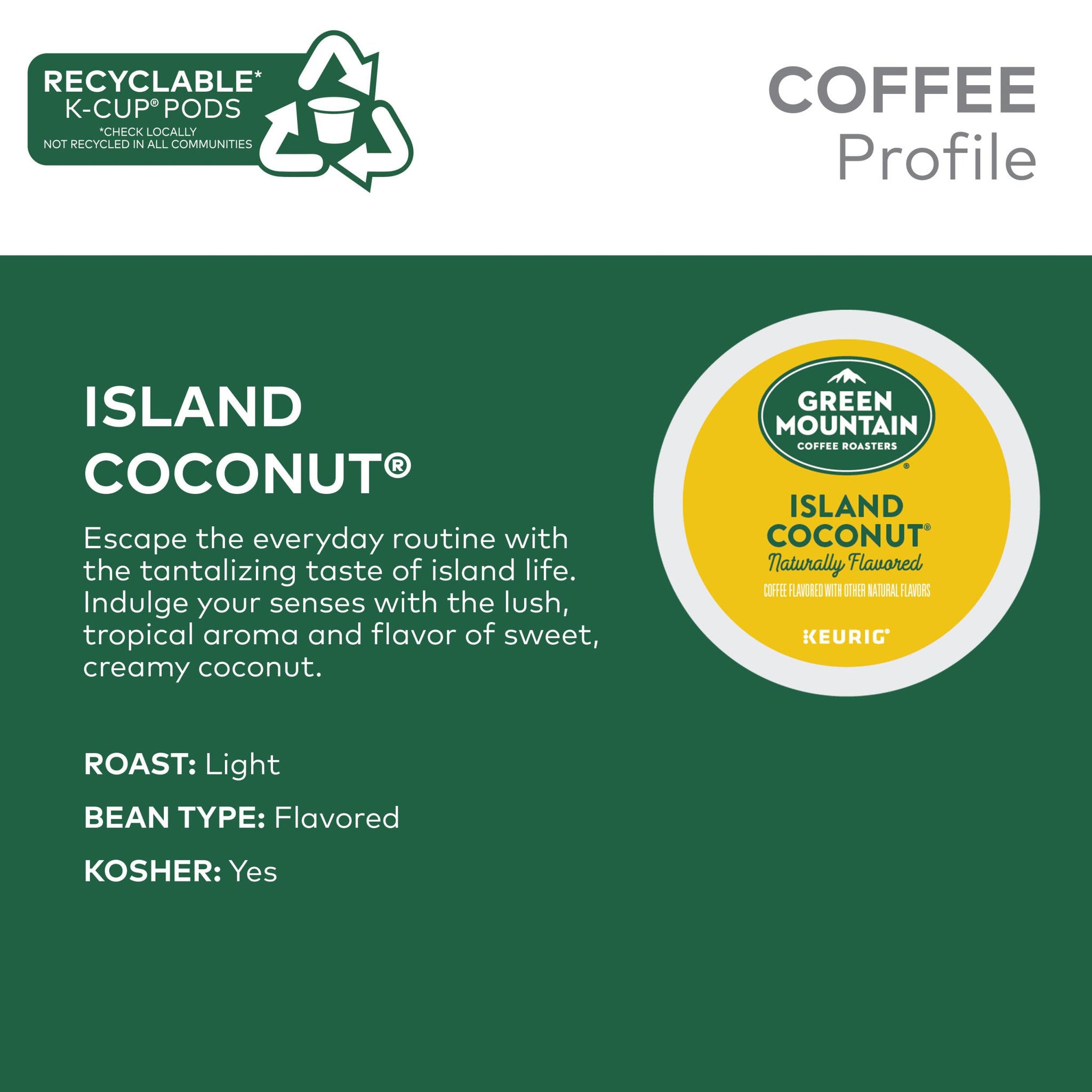 K-CUP GRN MTN ISLAND COCONUT 24CT