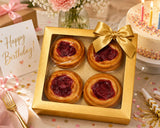 Gaduation Food Gift - Cinnamon Buns Gift Basket - Fresh Baked Cherry Cinnamon Rolls - Gourmet Bakery Gift Box for Dad - Sweet Soft Delicious Treat