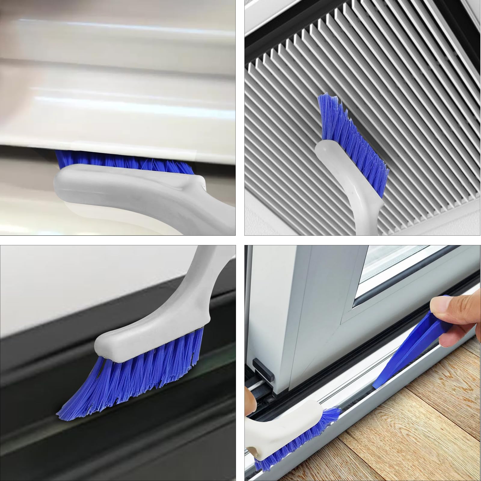 Asltw Small Scrub Brush Set, 6 pcs Cleaning Brush for Window Tracks, Grout, Corners and Crevices, Angled Bristles for Deep Cleaning, Multi Purpose