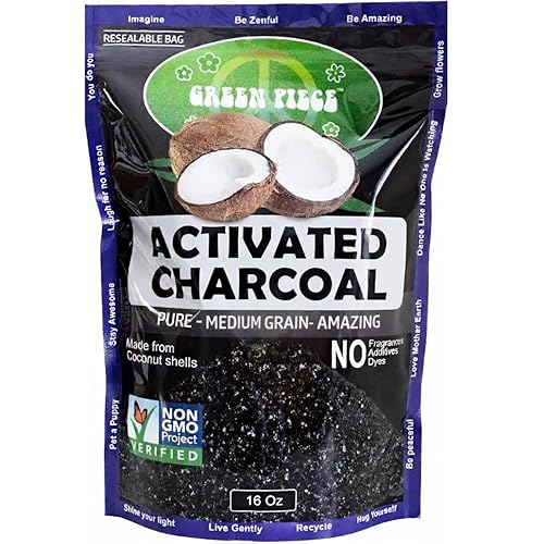 Green Piece® Activated Charcoal Pure - Medium Grain Air Purifying Bag - Kid/Pet Friendly Air/Water Fresheners - Odor Absorber - Resealable Bag - SUPER