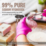 CHEMGURU Lye for Soap Making, Sodium Hydroxide Pure High Test Lye Food Grade, Caustic Soda, Drain Cleaner and Clog Remover, 2 lbs.