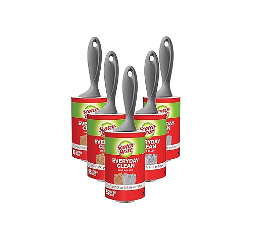 Scotch-Brite Lint Roller Value Pack, Works Great On Pet Hair, 5 Rollers, 95 Sheets Per Roller, 475 Sheets Total