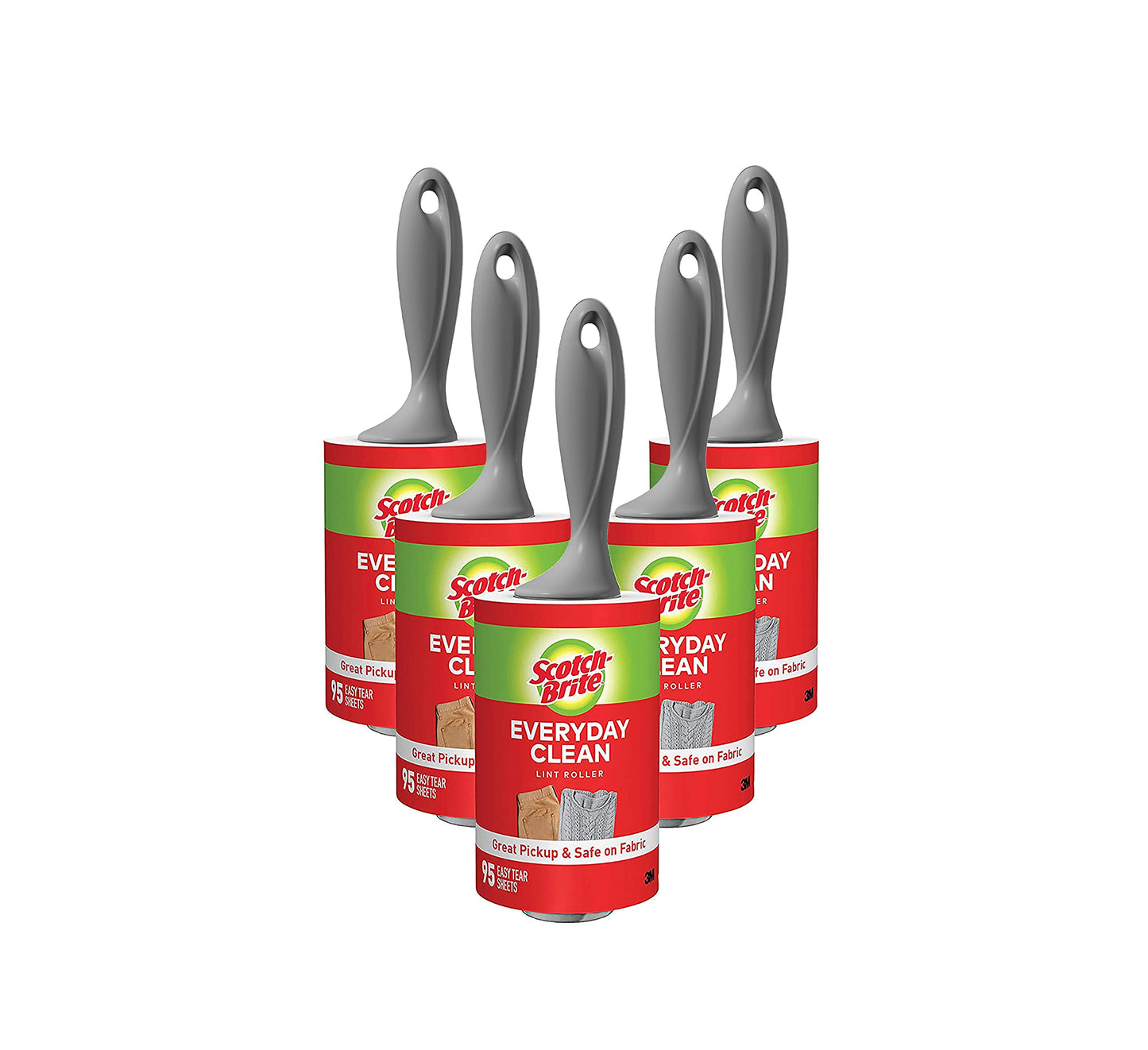Scotch-Brite Lint Roller Value Pack, Works Great On Pet Hair, 5 Rollers, 95 Sheets Per Roller, 475 Sheets Total