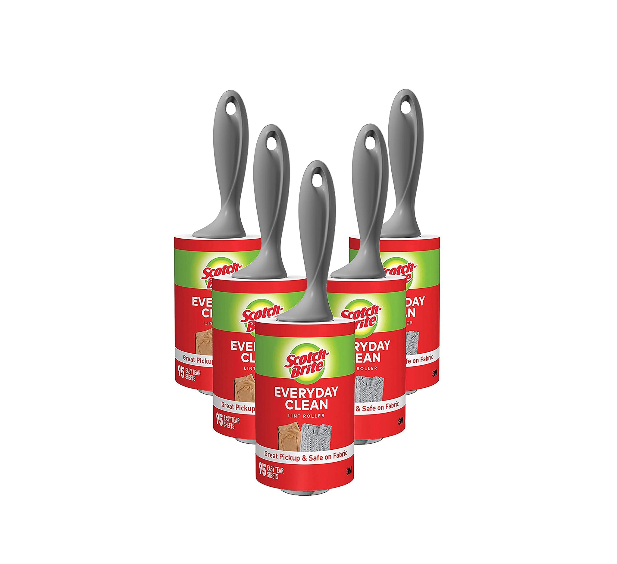 Scotch-Brite Lint Roller Value Pack, Works Great On Pet Hair, 5 Rollers, 95 Sheets Per Roller, 475 Sheets Total
