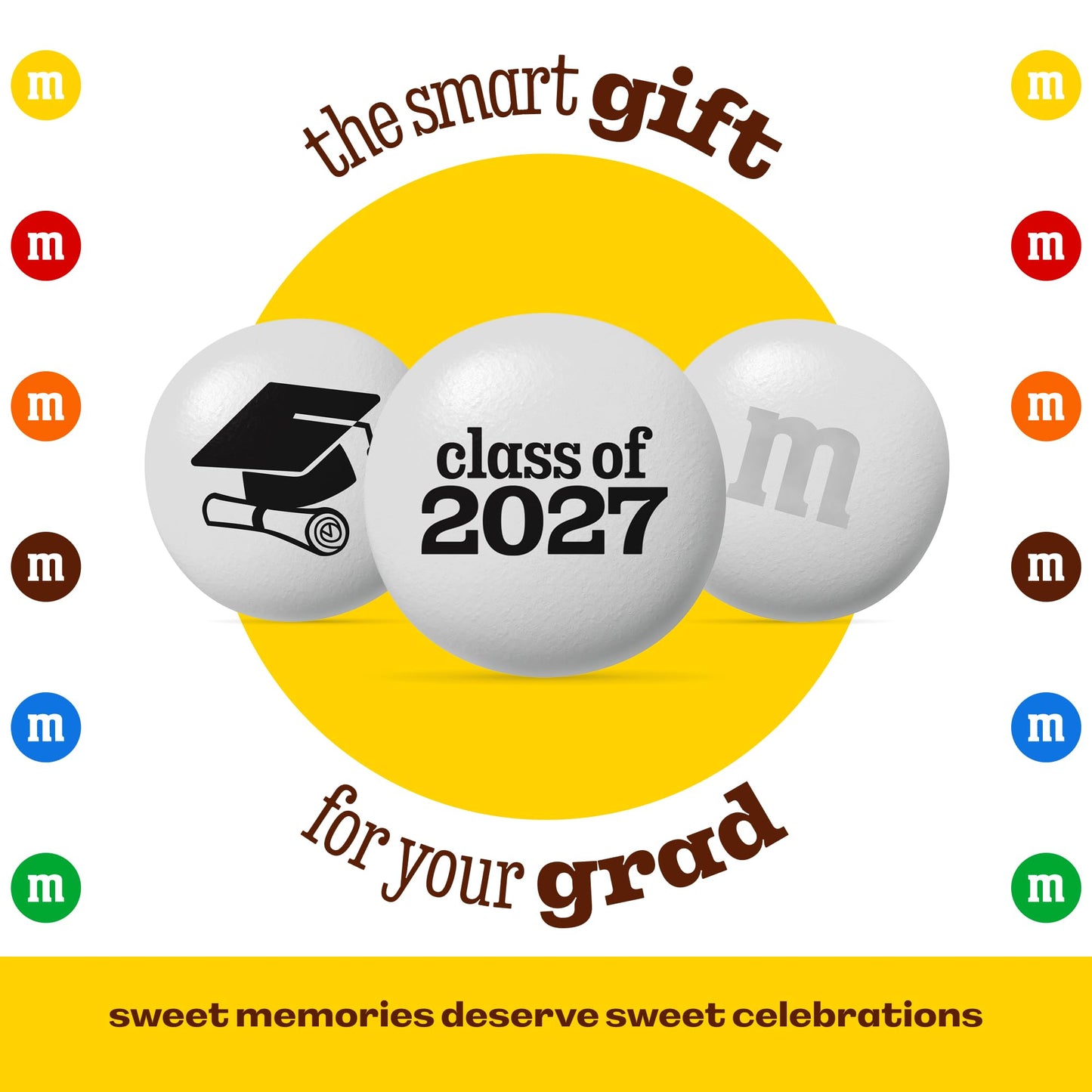 M&M'S Class of 2027 Graduation Milk Chocolate, 2 lb Bulk Resealable Bag
