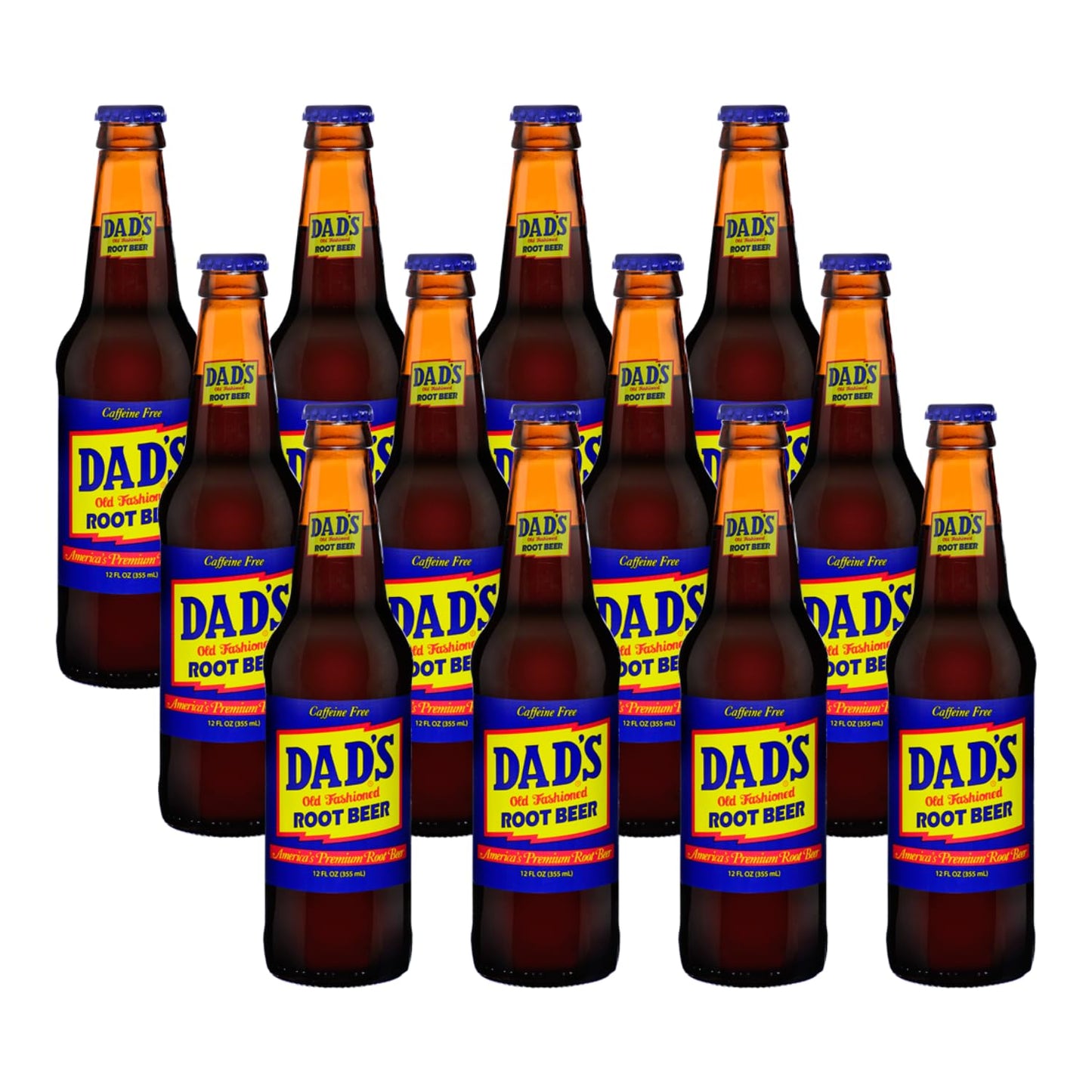 Dad's Old Fashioned Soda - 12 Glass Bottles (12 oz Each) - Premium Retro Soft Drink - Classic Root Beer Flavor - Vintage-Style Craft Soda