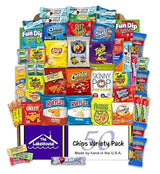 Chips Variety Pack 50 Count - Gift Basket Care Packages for College Students, Kids, Adults - Individually Wrapped School or Office Snacks with Chips