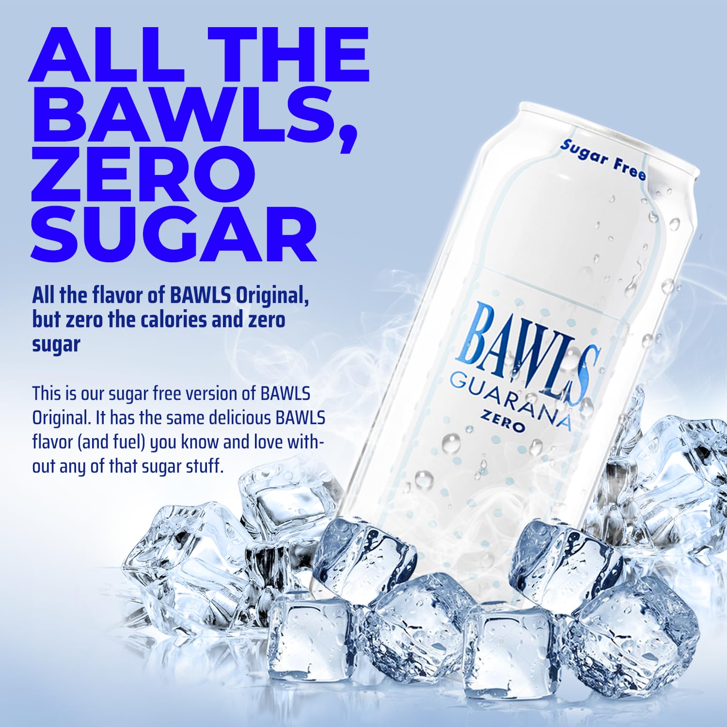 BAWLS Guarana Zero - High Energy Caffeinated Soda, 16oz 12 Pack Cans