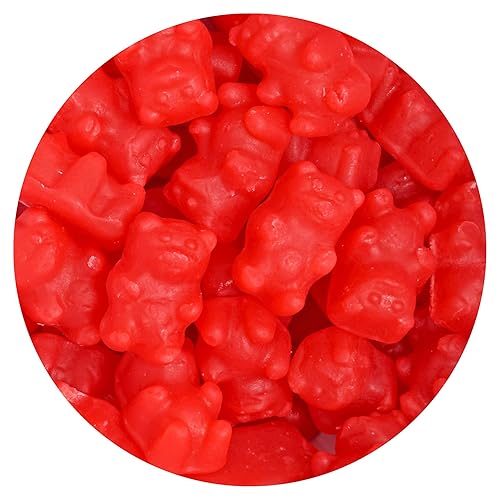 Juju Cinnamon Bears, 1 Pound Bulk Bag, Firm & Chewy Candy, Cinnamon Candy, Red Candy, The Hampton Candy Company