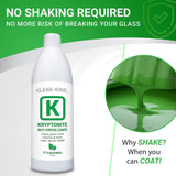 KLEAR Kryptonite Multipurpose Glass Cleaner | Powerful Cleaning Combo 5 in 1| Glass Friendly Glass Cleaner| Coat, Relax, Rinse| 16 oz Pack of 2