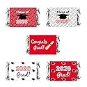 60 New Graduation Cap Party Class of 2026 Miniatures Candy Bar Wrapper, Mini Candy Chocolate Bar Stickers, Labels, Candy Not Included, Color Red. Made