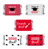 60 New Graduation Cap Party Class of 2026 Miniatures Candy Bar Wrapper, Mini Candy Chocolate Bar Stickers, Labels, Candy Not Included, Color Red. Made