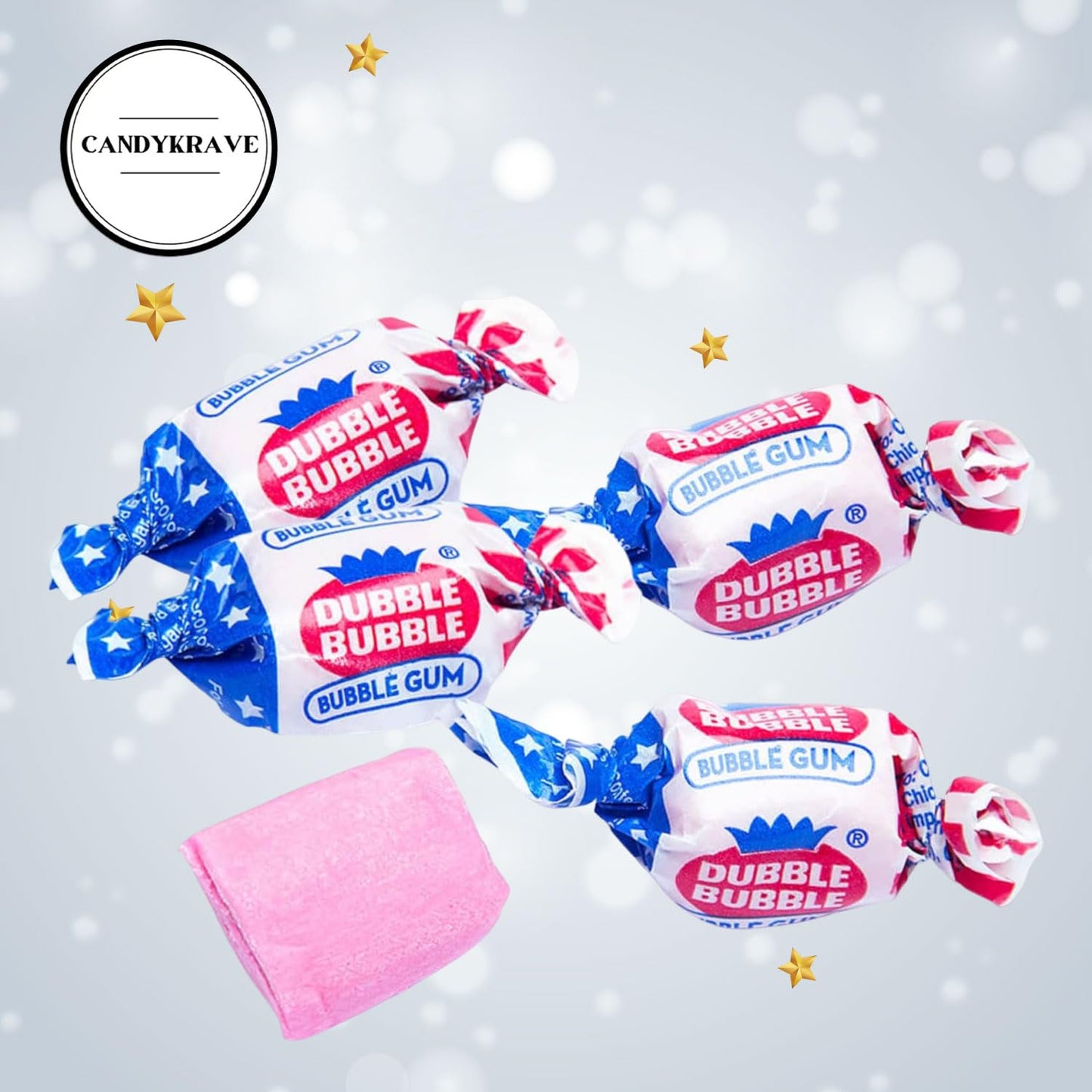 Double Bubble Gum - Original Flavor - Independence Day Edition - Sweet & Chewy - Patriotic USA Flag Themed Fruity Bubble Gum for 4th of July, BBQ
