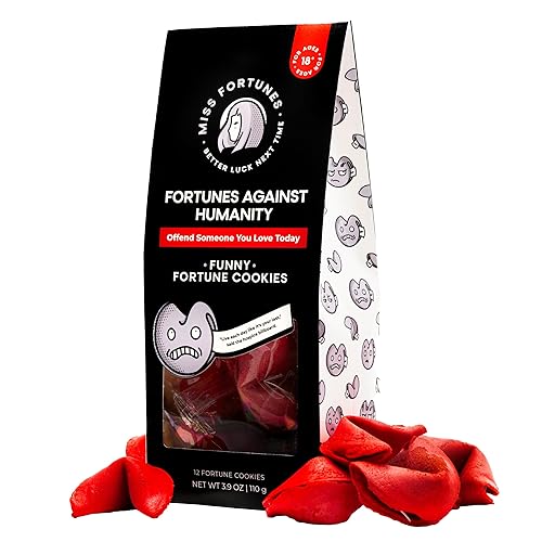 Miss Fortunes, Funny Fortune Cookies, Fortunes Against Humanity, Offend Someone You Love Today! Adult Party Idea with Dark Humor (Bag of 12