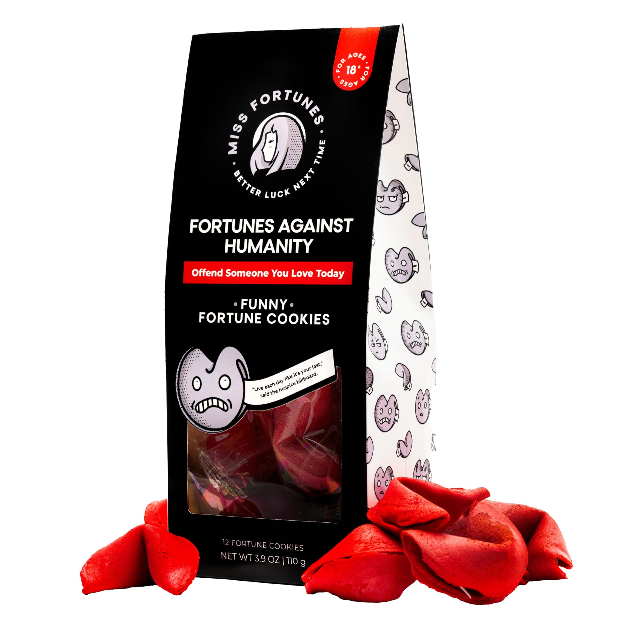 Miss Fortunes, Funny Fortune Cookies, Fortunes Against Humanity, Offend Someone You Love Today! Adult Party Idea with Dark Humor (Bag of 12
